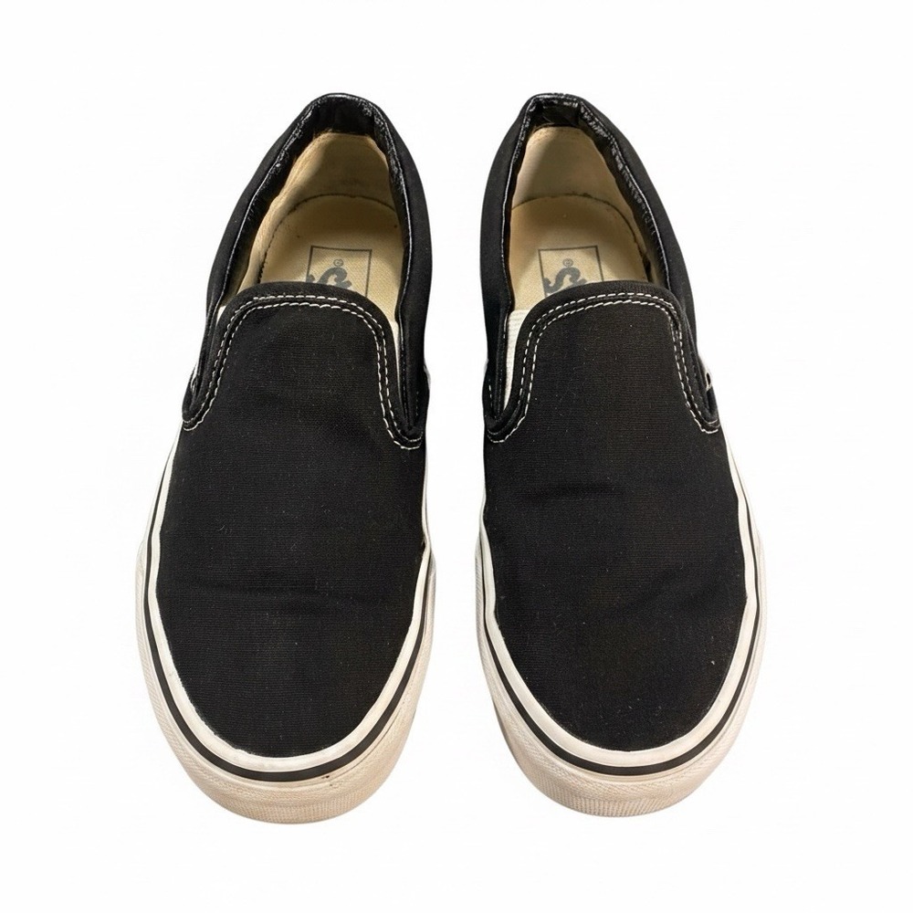 VANS Classic Slip On‎ Black White Athletic Sneaker Mens 6.5 Womens 8